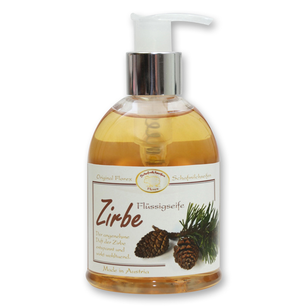 Flüssigseife mit Schafmilch und Zirbe mit Spender, 250ml, von Florex 9401ZB-M