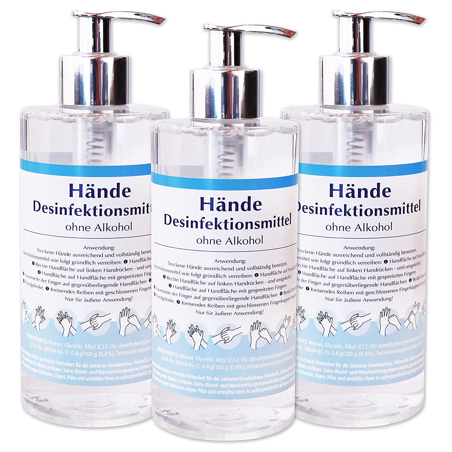 Händedesinfektionsmittel, 3x400ml im Spender 9809-400-3