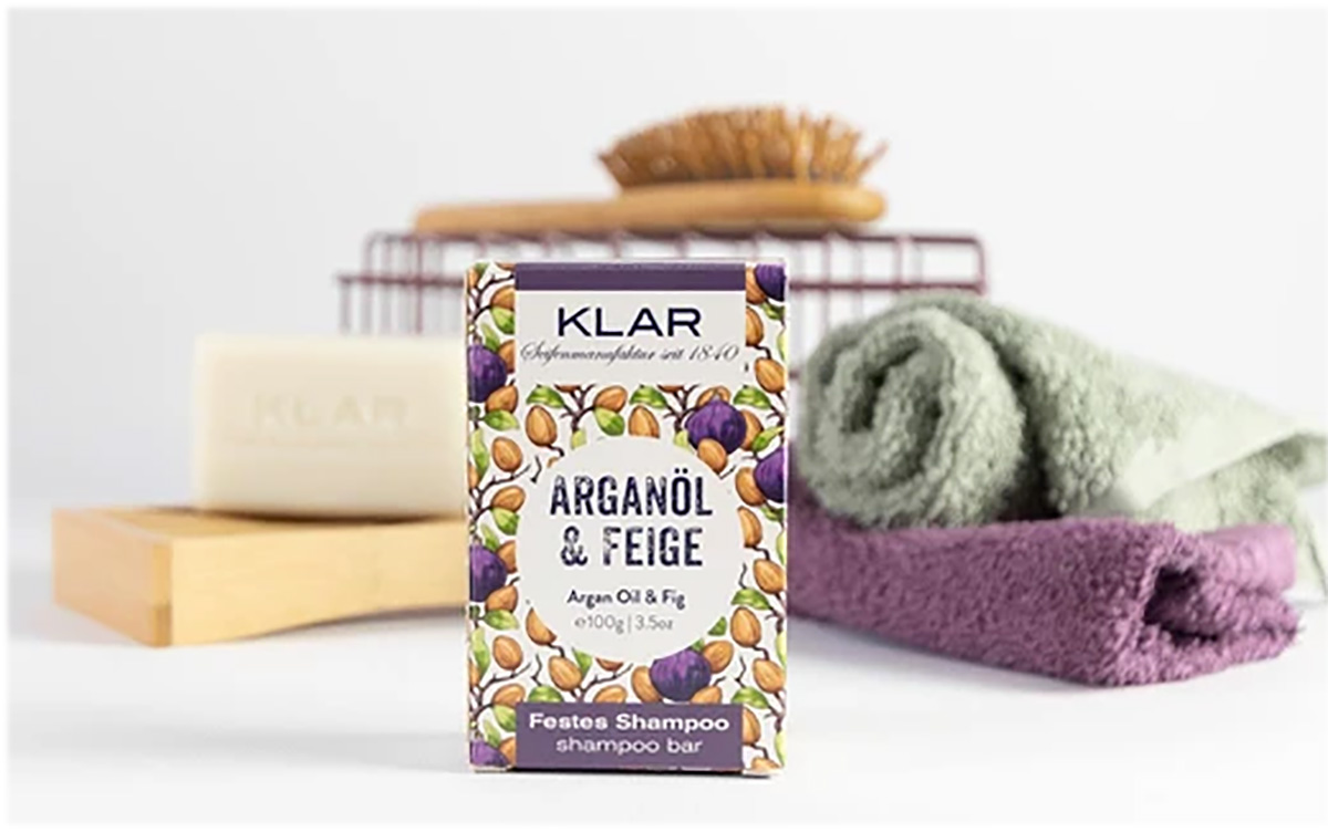 Klar's - Bar Shampoo - Arganöl & Feige - festes Shampoo - für trockenes Haar