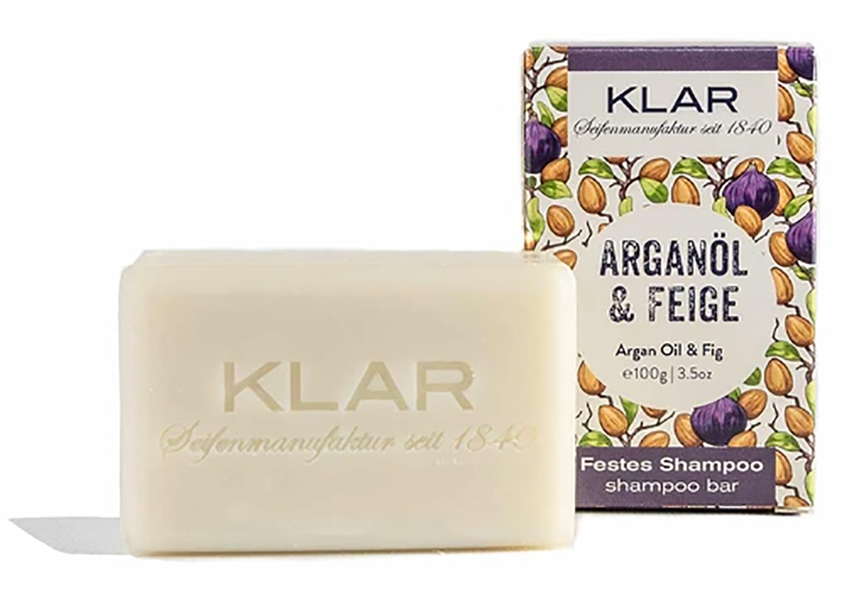 Klar's - Bar Shampoo - Arganöl & Feige - festes Shampoo - für trockenes Haar