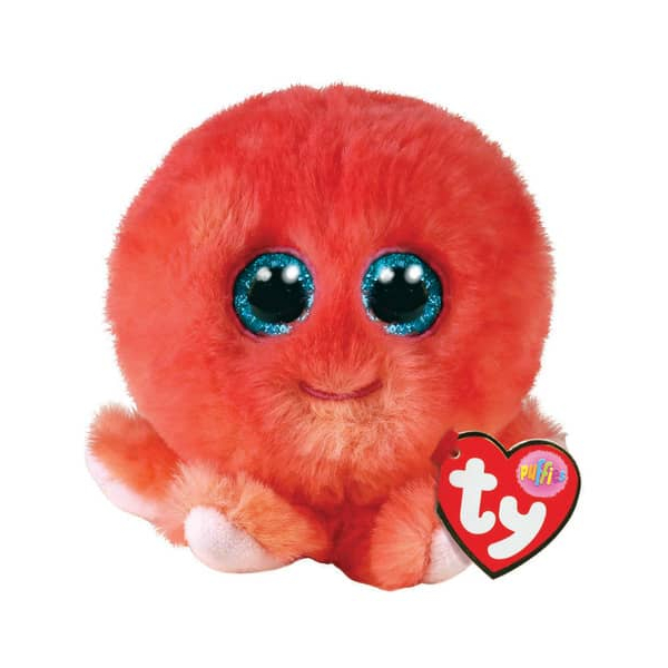 TY - Teeny Puffies Krake Sheldon - 10 cm, 2009131, Red 42527