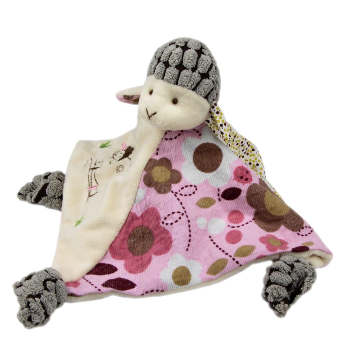 Inware 7960 Schnuffeltuch Schaf, Lämmchen, 24 cm, Plüsch/Baumwolle