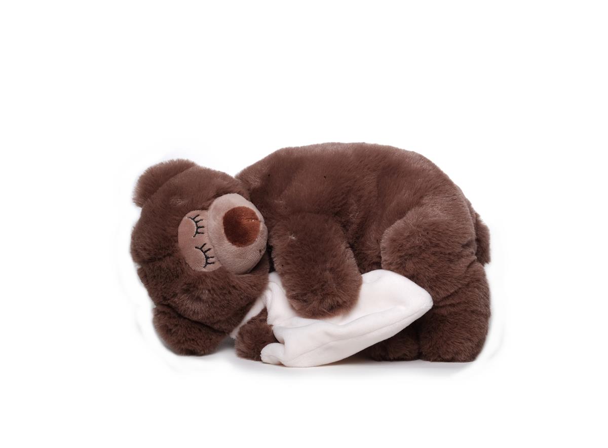 Inware 6483 - Schlafender Bär mit Schnuffeltuch, 25 cm, Kuscheltier